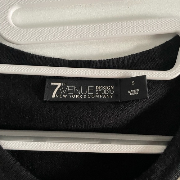 7th Avenue Black and Cream Floral Print Long Sleeve Cardigan Size S - Picture 2 of 6